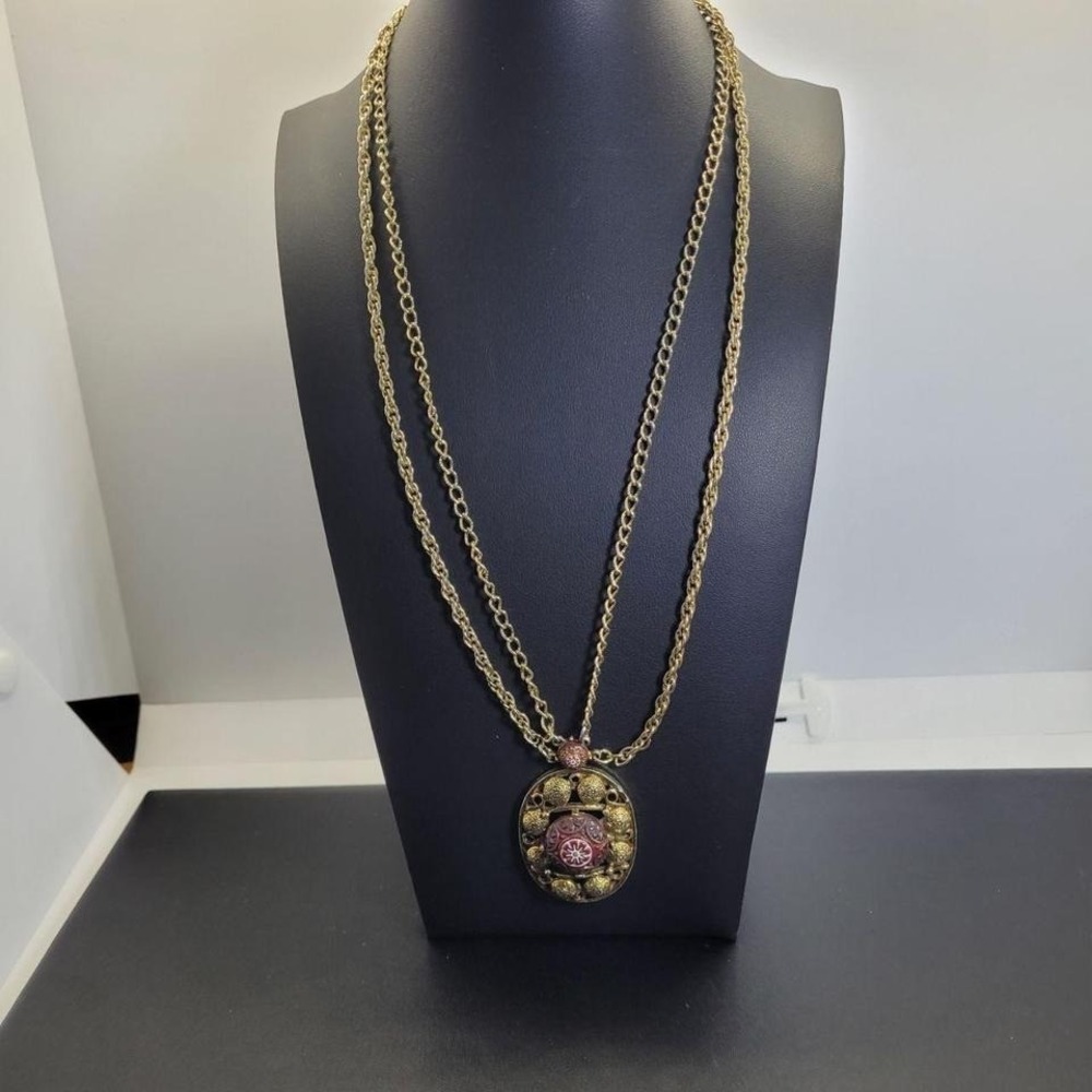 Vintage Celebrity NY Necklace Molded Glass‎ Festoon by Juliana DeLizza
